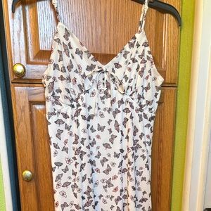 Ultra Flirt White Maxi Dress with Butterfly Print